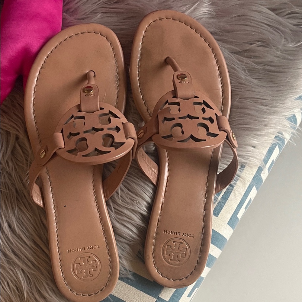 Tory Burch Brown Leather Sandals..sitting in closet MAKE an offer.